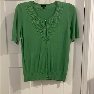 Green Short Sleeve Cardigan